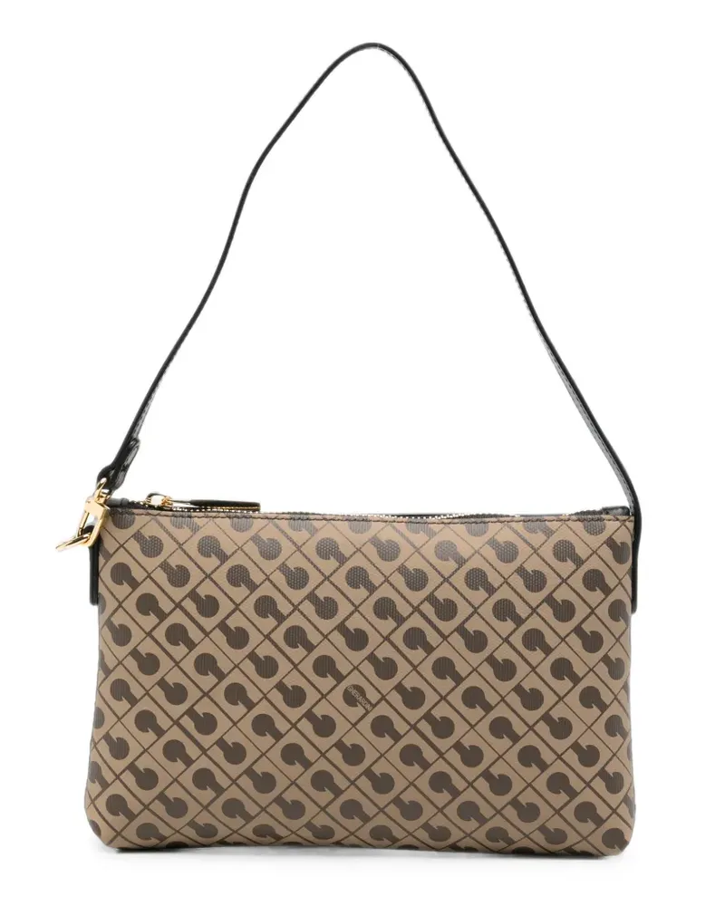 Gherardini Schultertasche mit Monogramm-Print - Nude Nude
