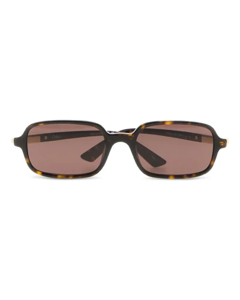 Chloé Eckige Sonnenbrille in Schildpattoptik - Braun Braun