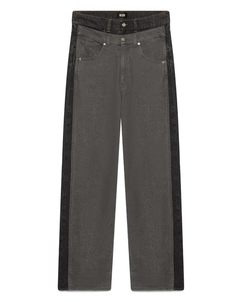 GCDS Jeans mit Kontrasteinsätzen - Grau Grau