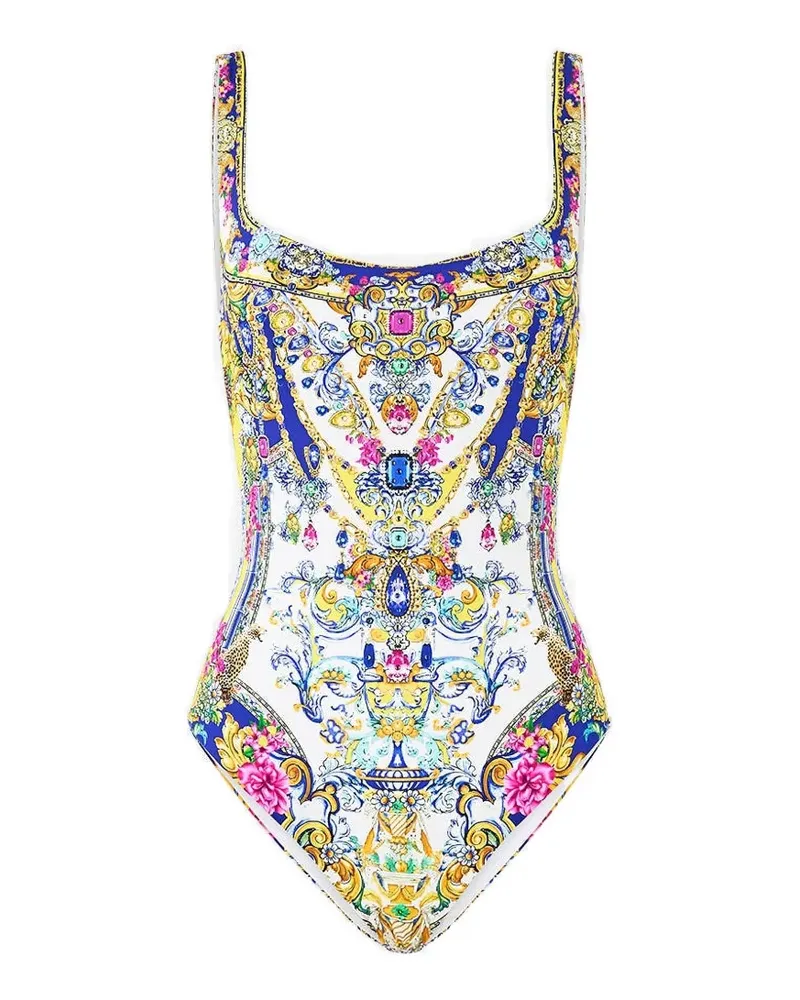 Camilla España Nirvana underwire square neck swimsuit - Weiß Weiß