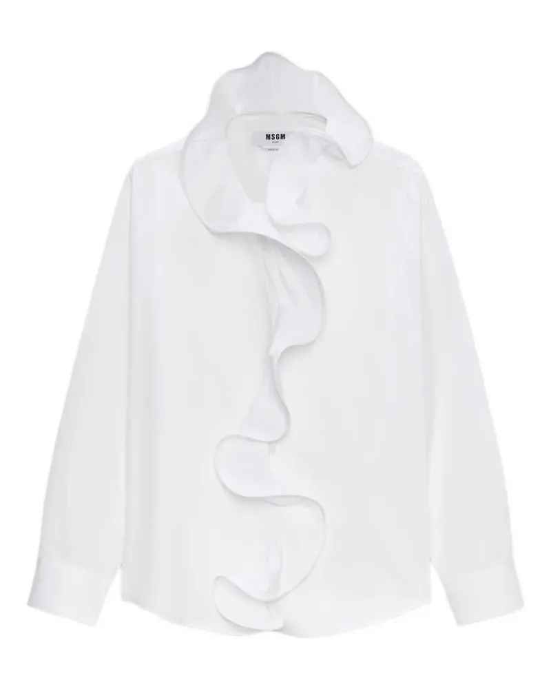 MSGM Hemd mit Rüschendetail - Weiß Weiß