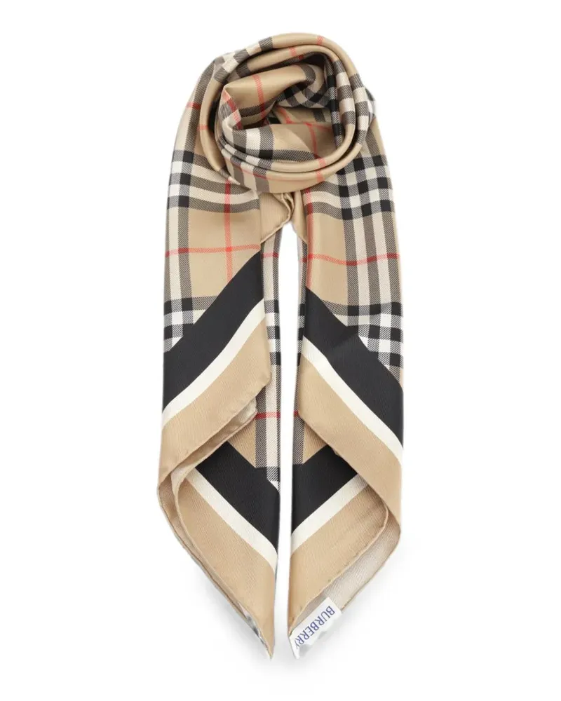 Burberry Check logo-print scarf - Nude Nude
