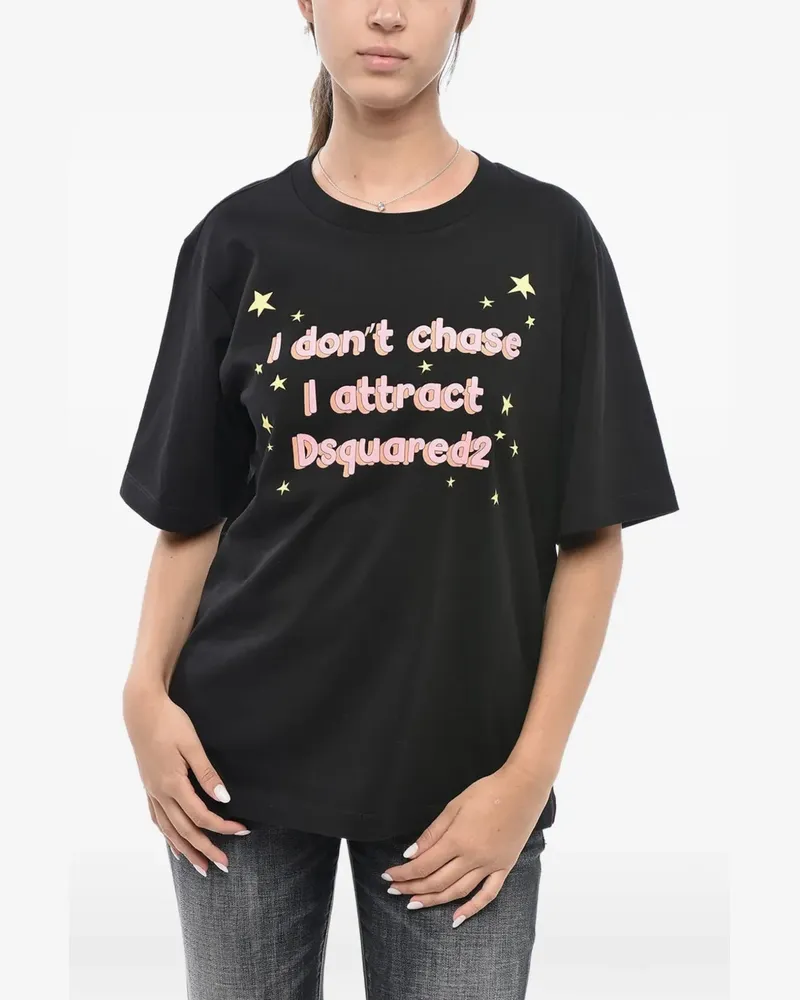 Dsquared2 logo-print jersey T-shirt - Schwarz Schwarz