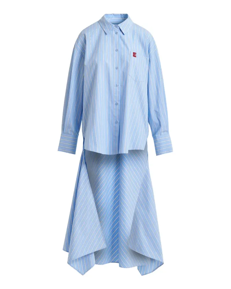 Essentiel striped asymmetrical-hem shirt - Blau Blau