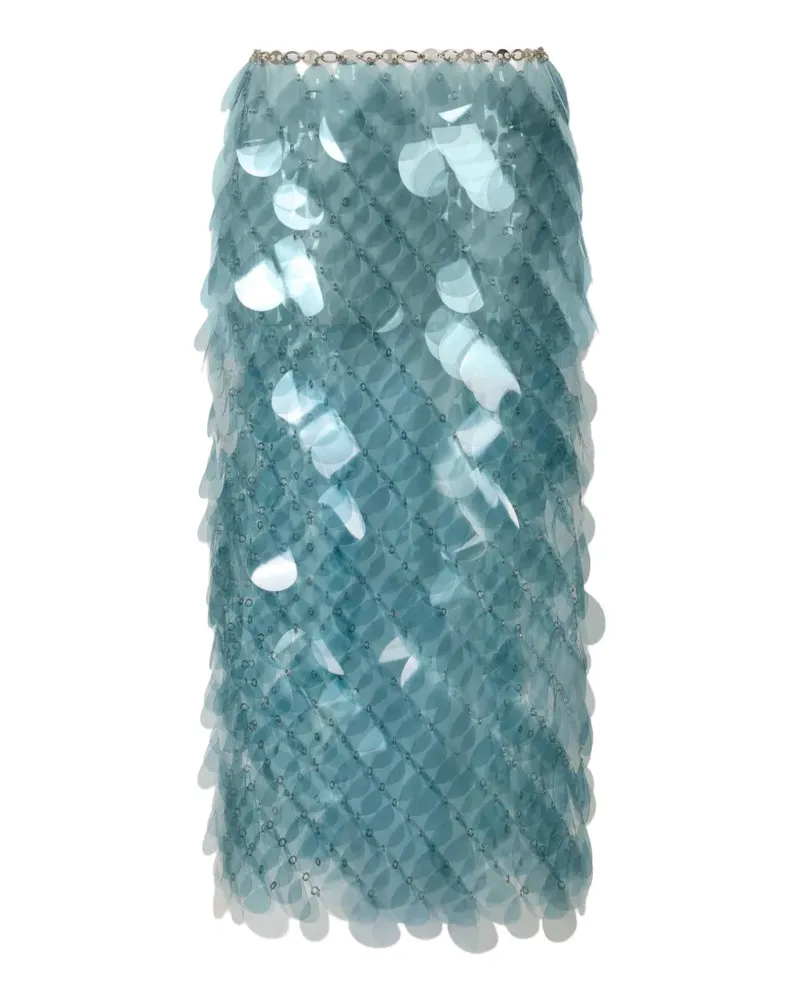 Paco Rabanne Handmontierter Midirock im Layering-Look - Blau Blau