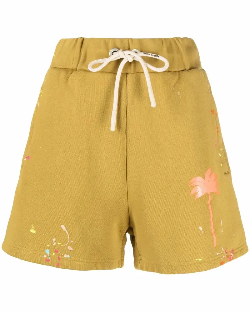 Palm Angels Shorts mit Farbklecks-Print - Gelb Gelb