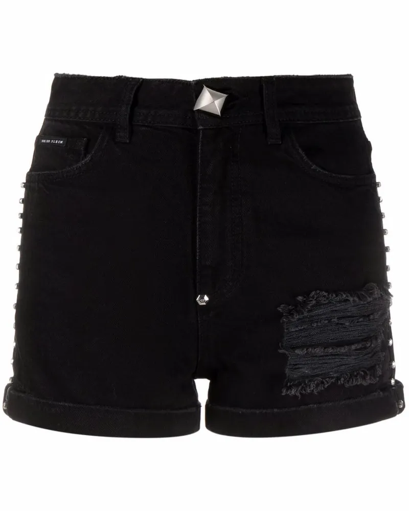 Philipp Plein Stones Jeans-Shorts - Schwarz Schwarz