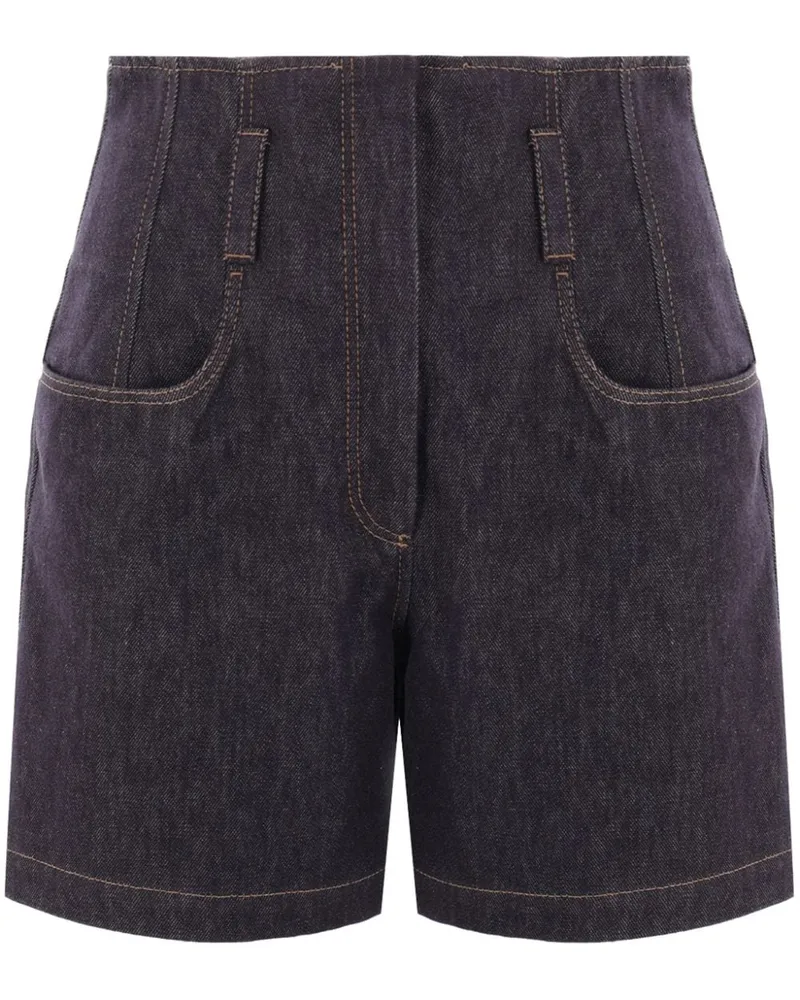 Brunello Cucinelli Farbechte Corsage-Shorts aus Denim - Blau Blau