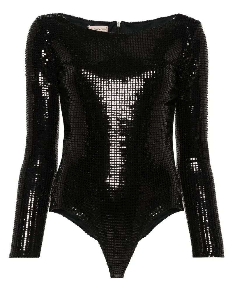 Blanca Bromelia Body - Schwarz Schwarz