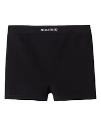 Miu Miu Gerippte Boxershorts ohne Nähte Schwarz