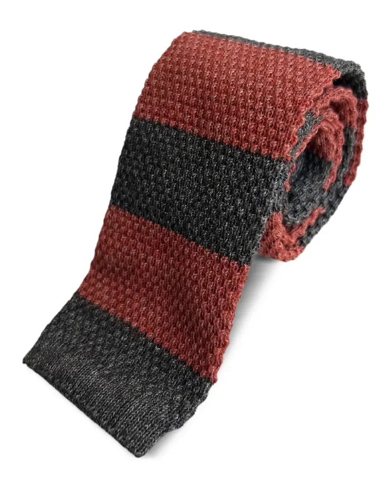 Brunello Cucinelli Gestrickte Krawatte mit Streifen - Rot Rot