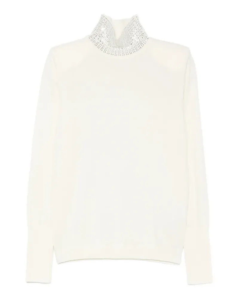 Circus Hotel crystal-embellished padded-shoulder sweater - Weiß Weiß