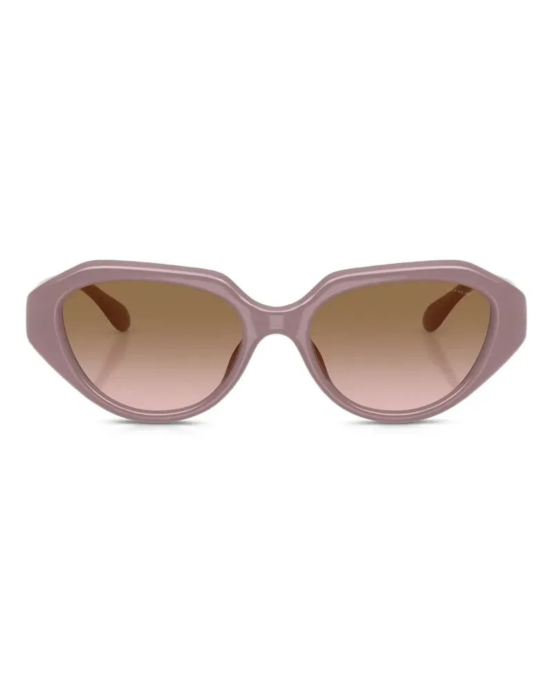 Coach C logo-plaque geometric-frame sunglasses - Violett Violett