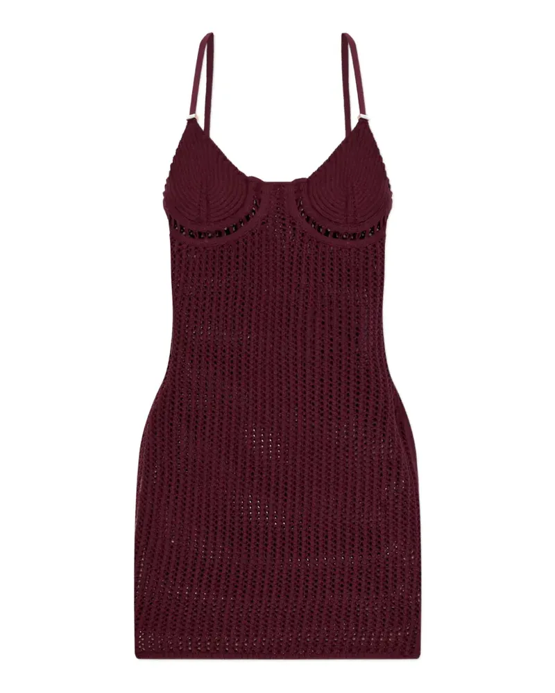 ATTICO crochet-knit mini dress - Rot Rot