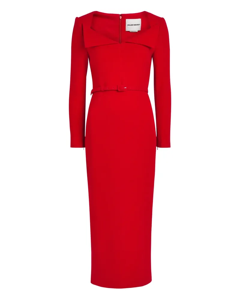 Roland Mouret belt square-neck dress - Rot Rot