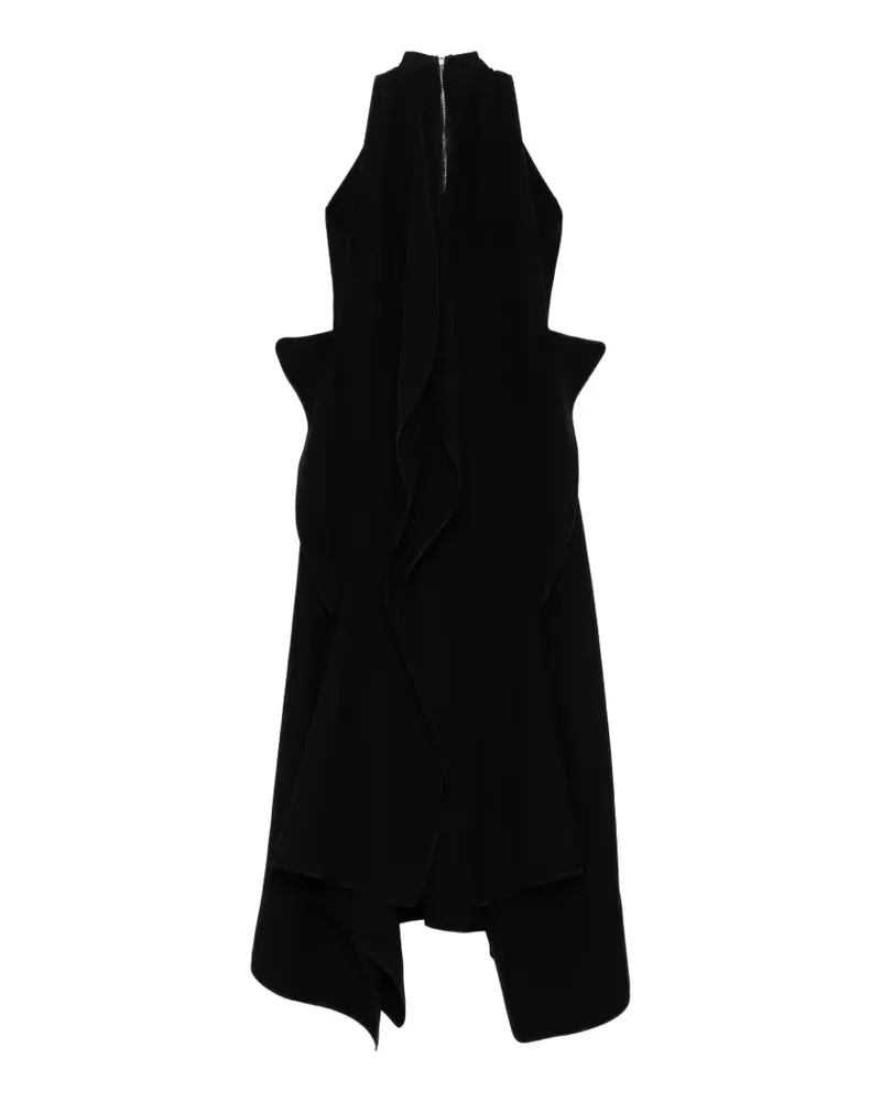 Maticevski Varsity Midikleid - Schwarz Schwarz