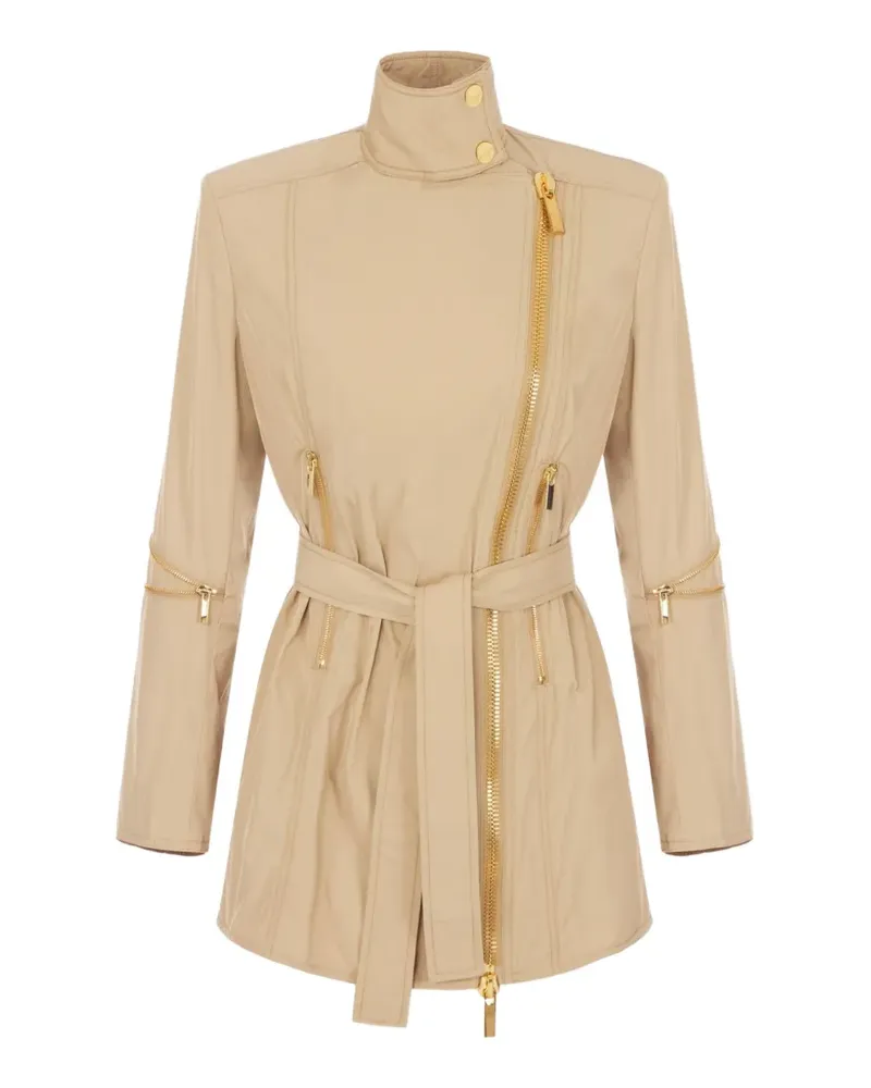 Elisabetta Franchi jacket in taffeta voile fabric - Nude Nude