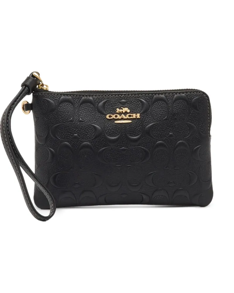 Coach Signature Mini-Tasche mit Prägung - Schwarz Schwarz