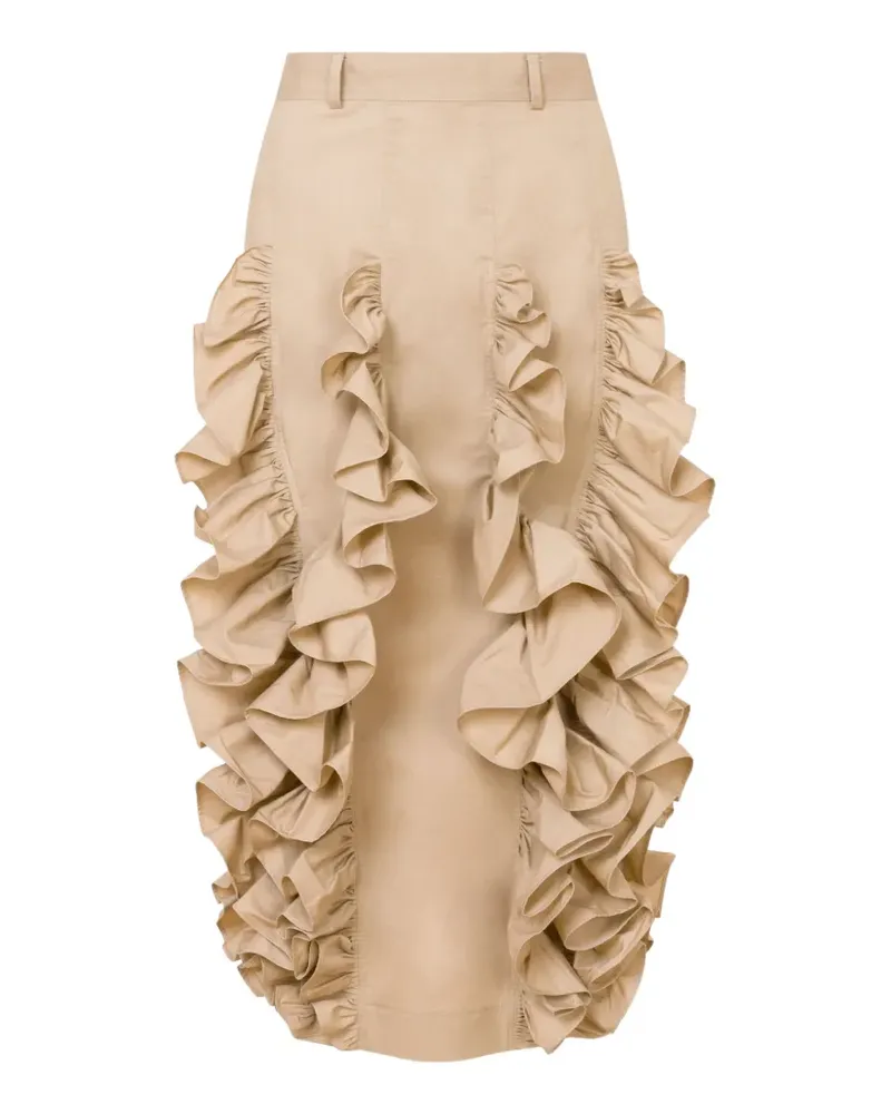 Moschino Gerüschter Midirock - Nude Nude