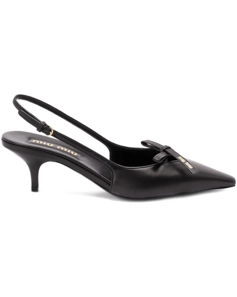 Miu Miu Slingback-Pumps mit Schleife - Schwarz Schwarz