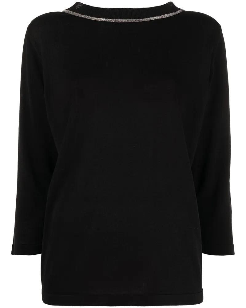 Fabiana Filippi Gestreifter Pullover - Schwarz Schwarz