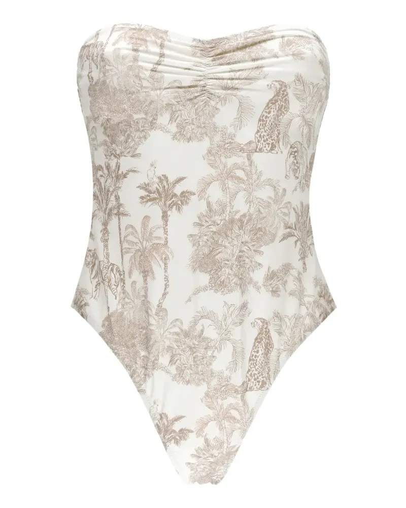 MC2 Saint Barth toile de Jouy-print swimsuit - Weiß Weiß