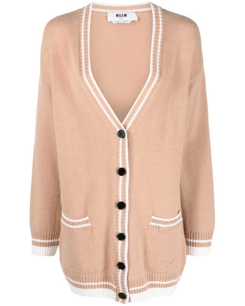 MSGM Cardigan mit Kontrastdetails - Nude Nude
