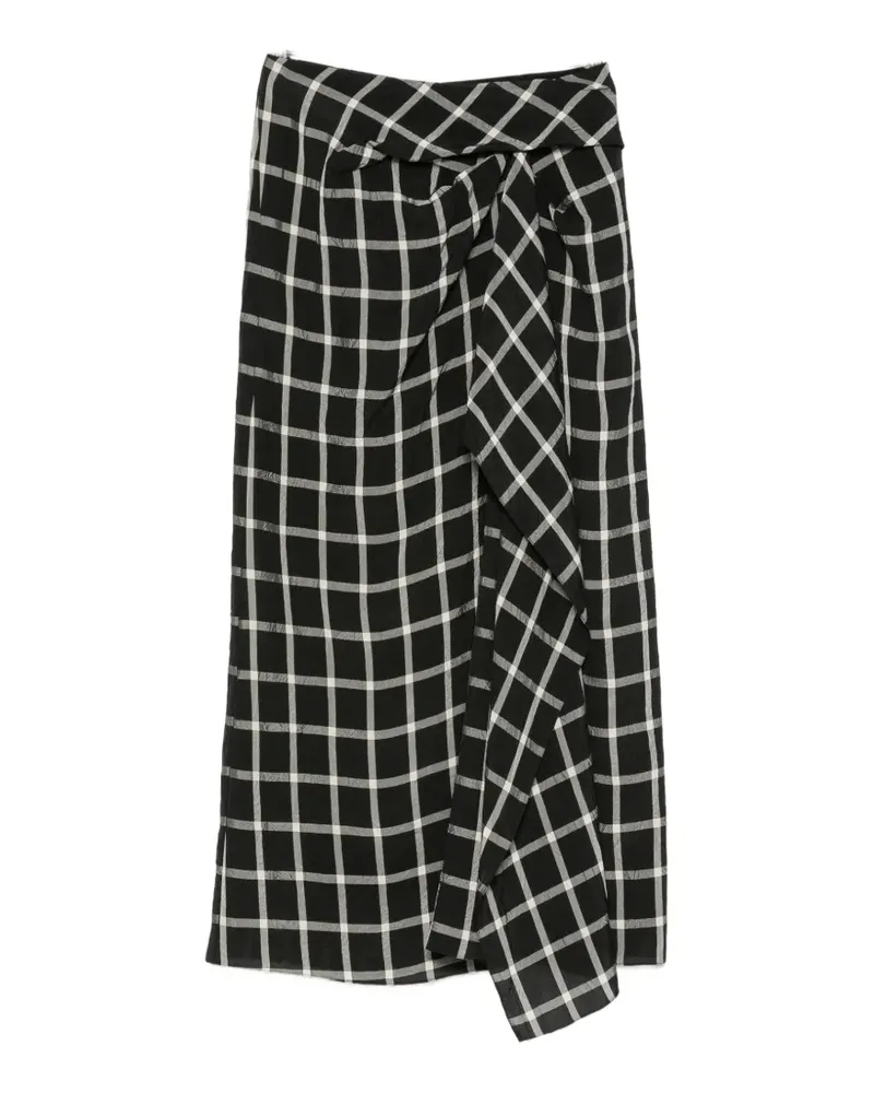 Erdem check-pattern midi skirt - Schwarz Schwarz
