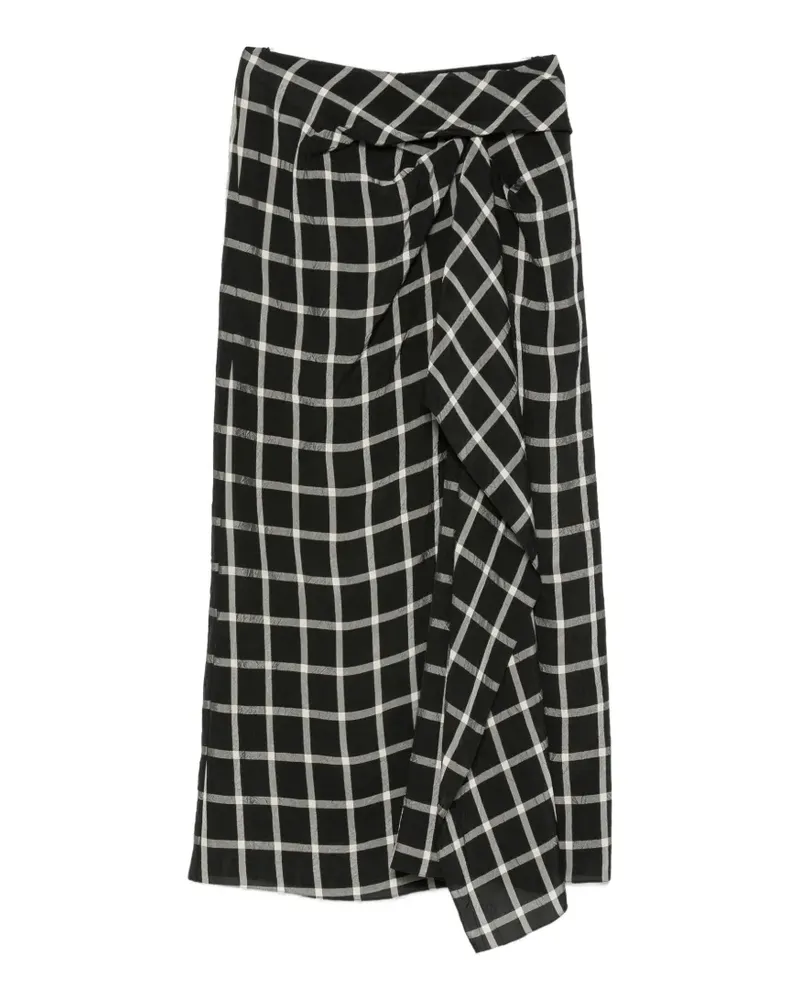 Erdem check-pattern midi skirt - Schwarz Schwarz