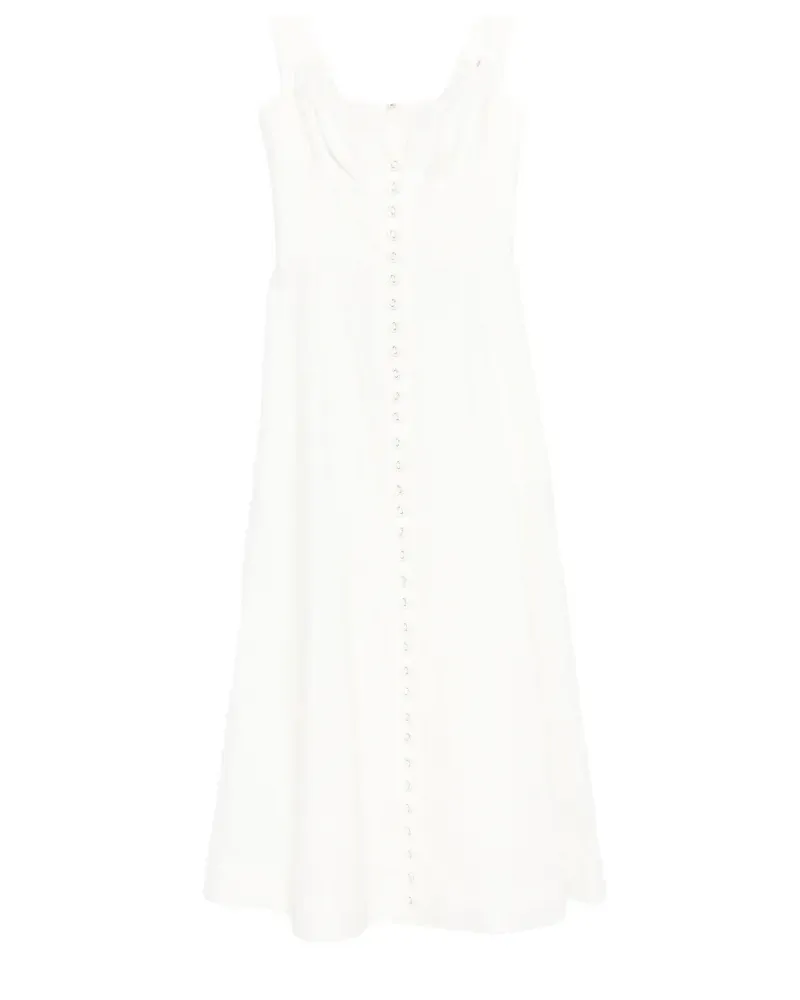 Zimmermann Luna button-fastening midi dress - Weiß Weiß