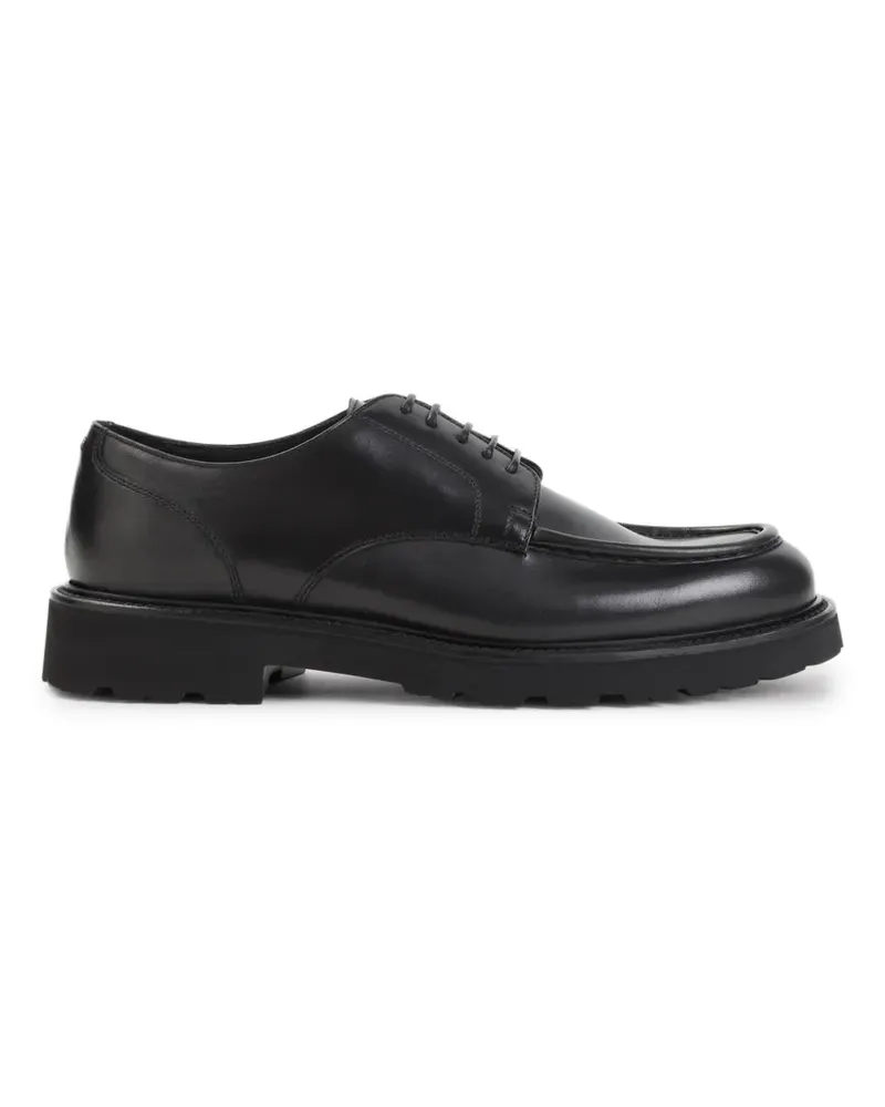 Canali Derby-Schuhe mit Schürzennaht und dicker Sohle - Schwarz Schwarz
