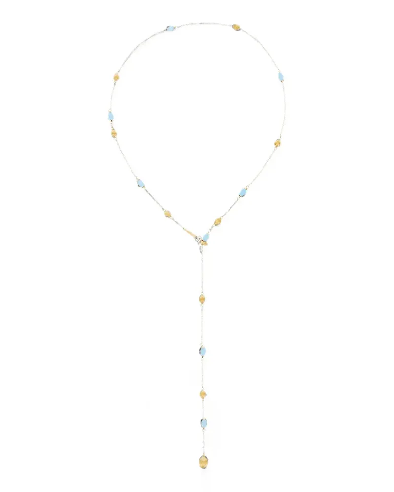 NANIS Soffio Halskette mit Aquamarin und Diamant - Gold Gold