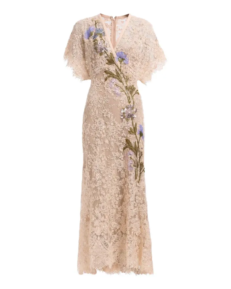 Elie Saab Besticktes Midikleid - Nude Nude