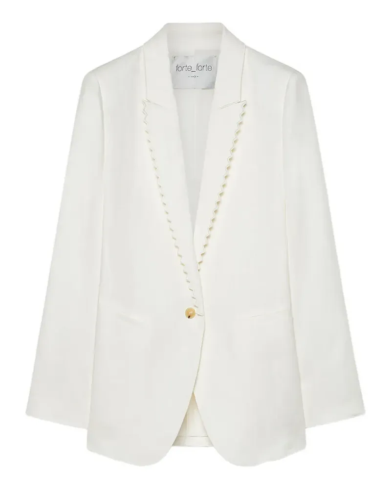 forte_forte scallop-trim single-breasted blazer - Weiß Weiß