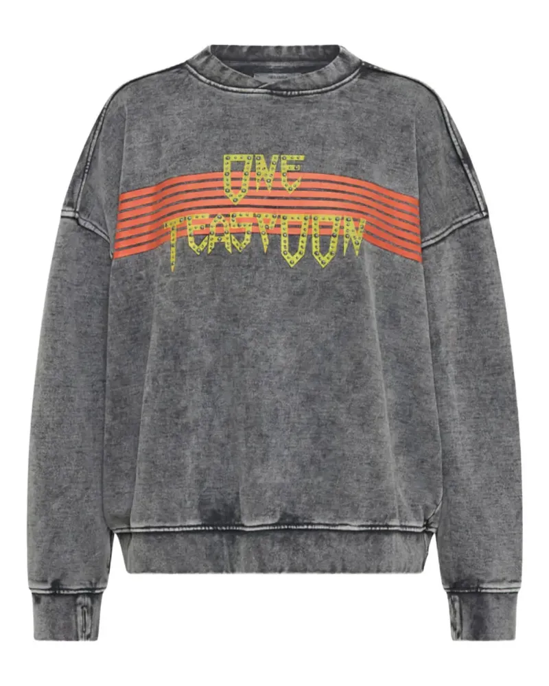 One Teaspoon studded-logo sweatshirt - Grau Grau
