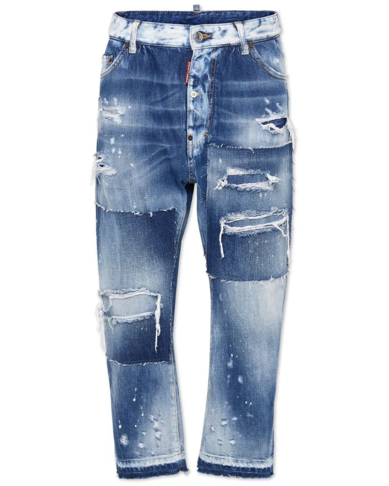 Dsquared2 Cropped-Jeans im Patchwork-Look - Blau Blau