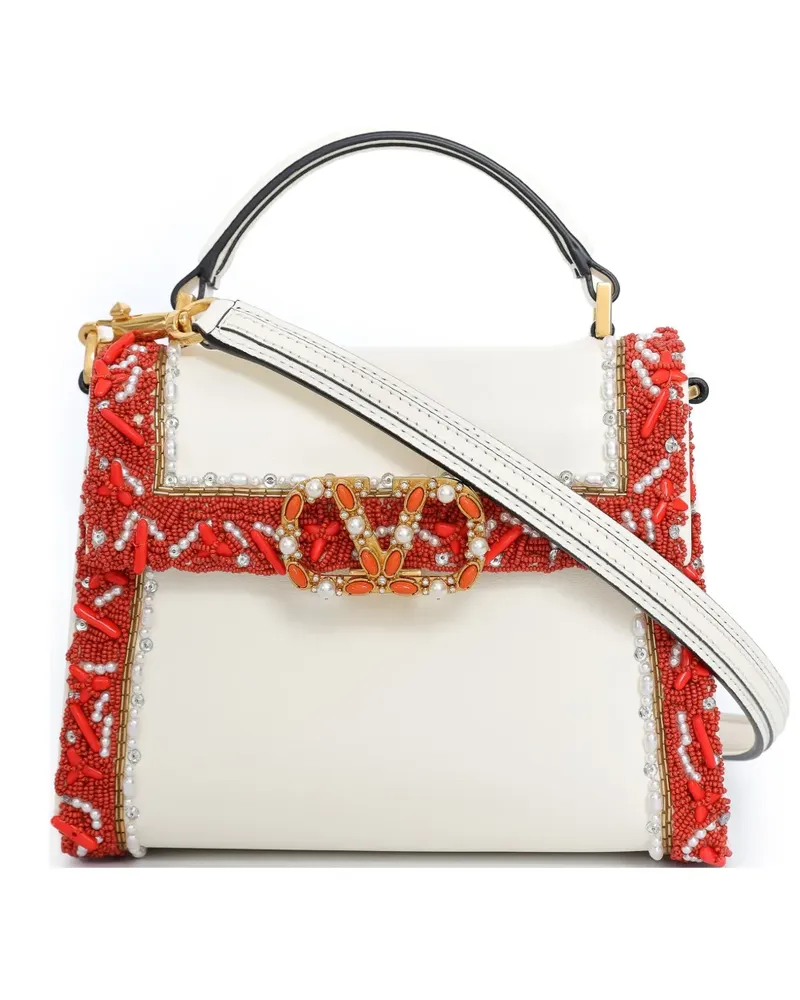 Valentino Garavani Schultertasche mit Perlen - Weiß Weiß