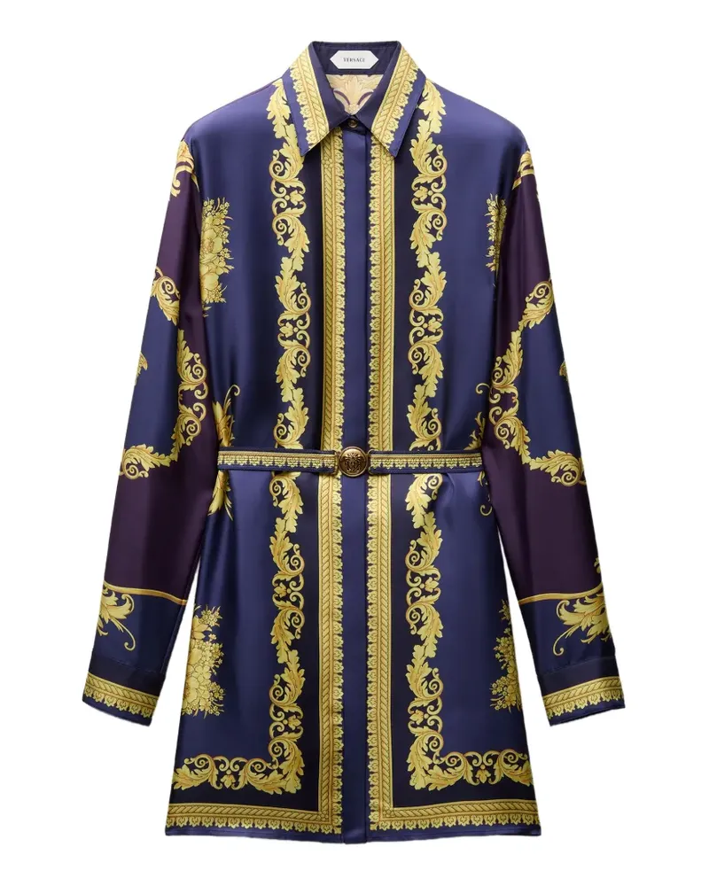 Versace Minikleid aus bedrucktem Seidentwill - Violett Violett