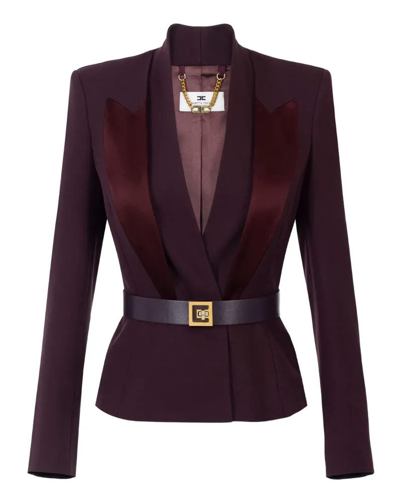 Elisabetta Franchi Kreppjacke mit Satinrevers - Rot Rot