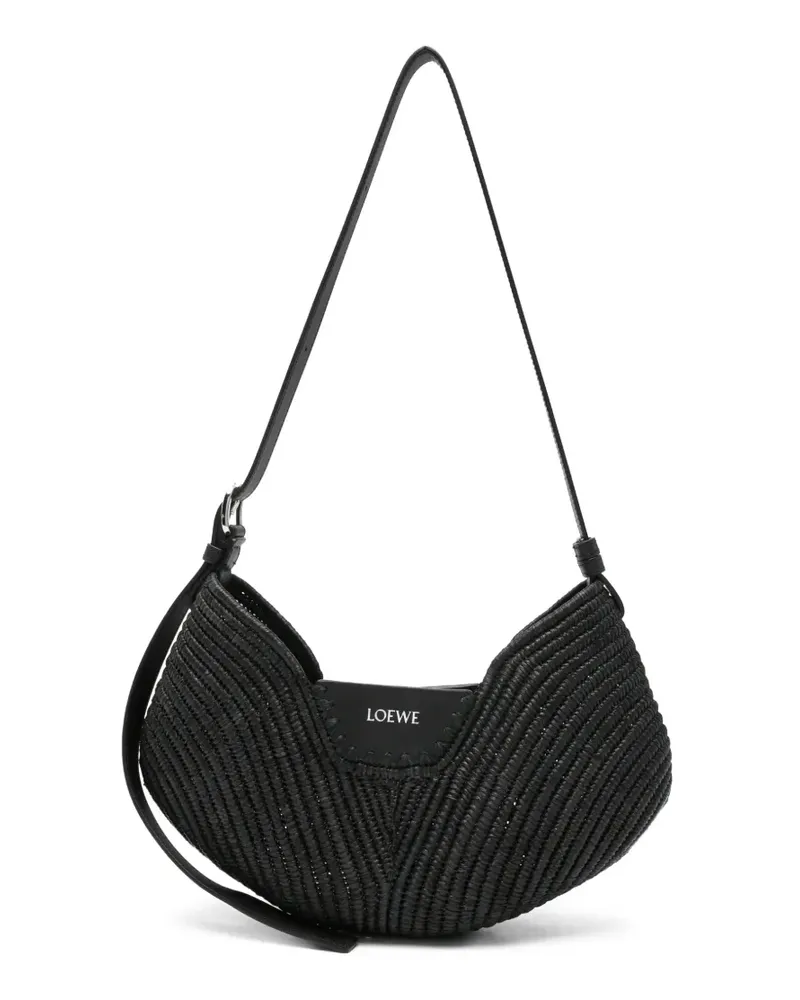 Loewe Mittelgroße gewebte Swing Schultertasche - Schwarz Schwarz