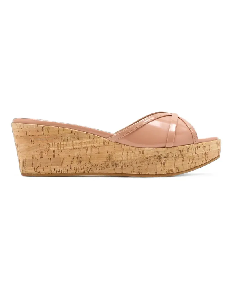 Malone Souliers Perla patent-leather wedge sandals - Rosa Rosa