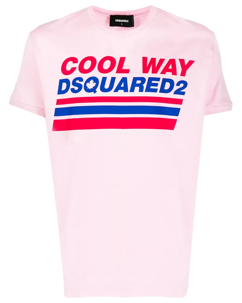 Dsquared2 T-Shirt mit "Cool Way"-Print - Rosa Rosa