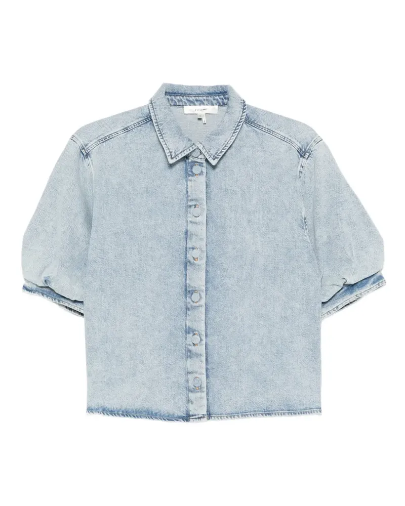 Frame Denim puff-sleeve acid-wash shirt - Blau Blau