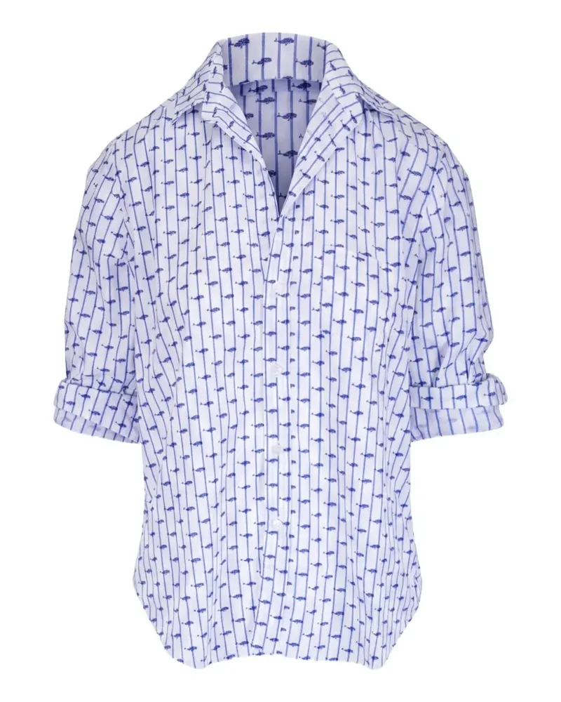 Frank & Eileen Eileen Hemd mit Streifen-Print - Blau Blau