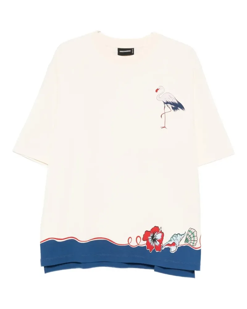 Dsquared2 T-Shirt mit "Aloha"-Print - Weiß Weiß