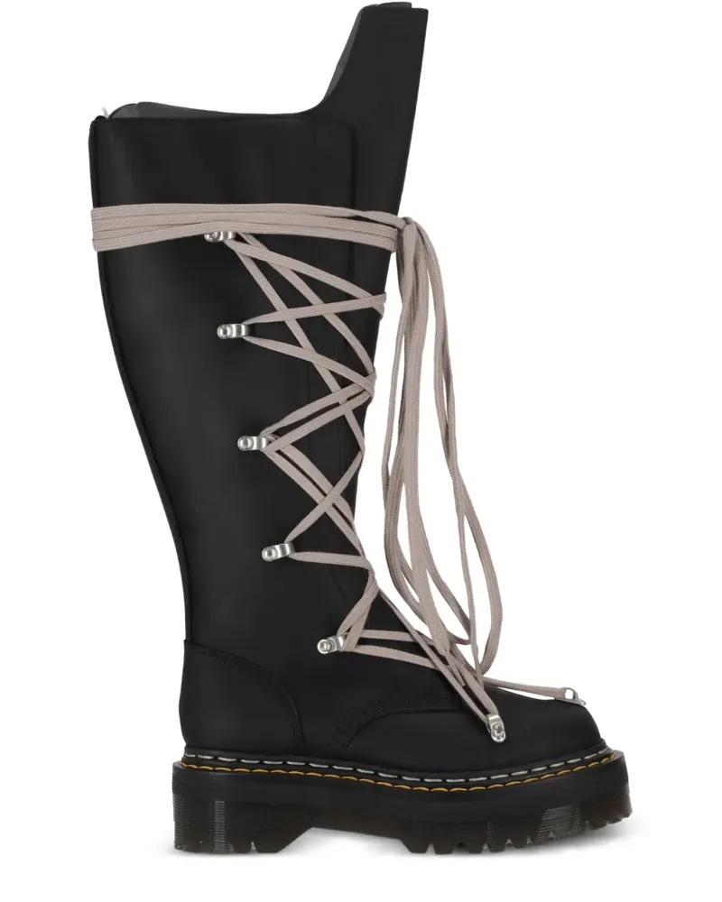 Rick Owens Stiefel mit Plateau - Schwarz Schwarz