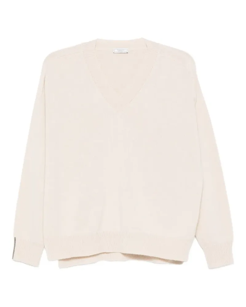 Peserico Kaschmirpullover mit V-Ausschnitt - Nude Nude