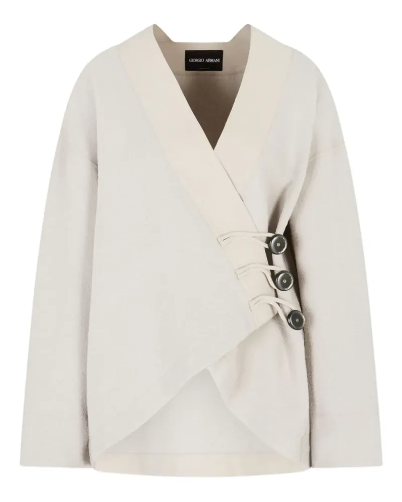 Giorgio Armani Jacke aus Bouclé - Grau Grau