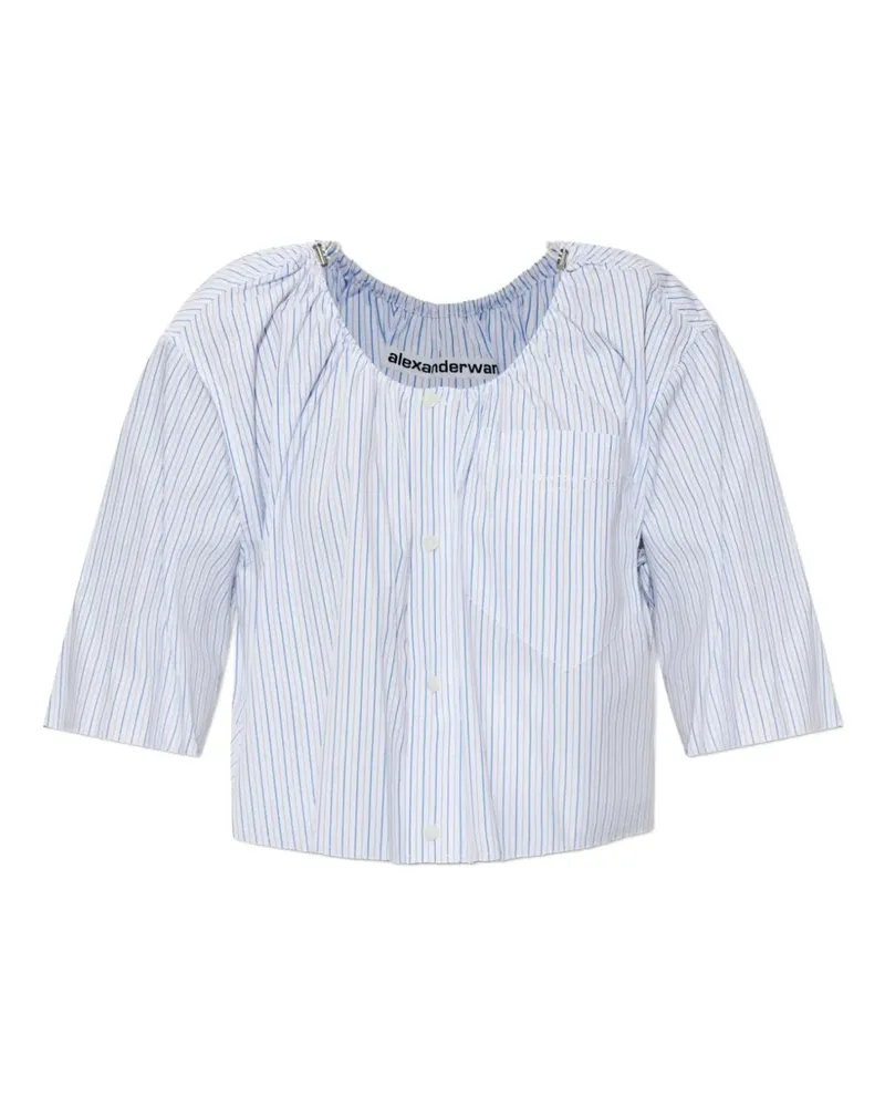 Alexander Wang striped cropped top - Weiß Weiß