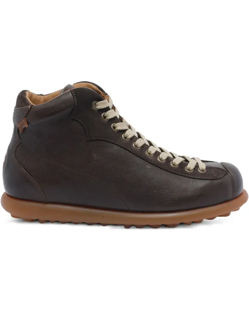 Camper Schnürstiefel mit runder Kappe - Braun Braun
